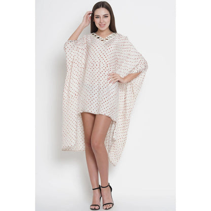 Twenty Nine Bandhani Slit Sleeves Kaftan Cape