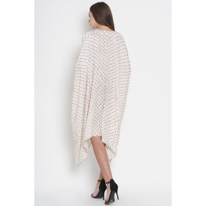 Twenty Nine Bandhani Slit Sleeves Kaftan Cape
