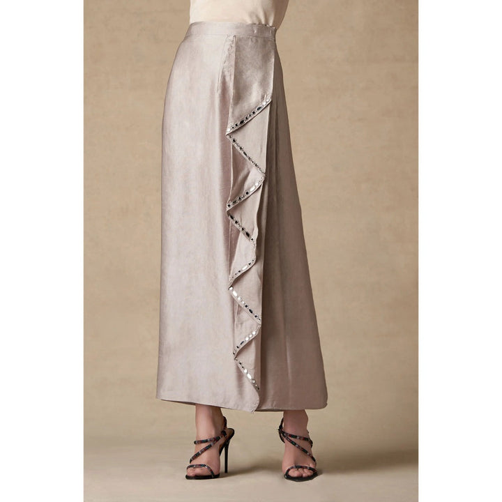 Twenty Nine Grey Mirrorwork Loongi Skirt