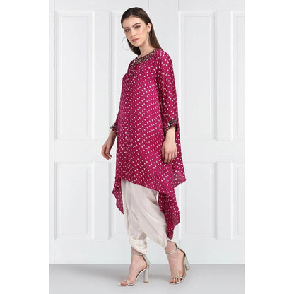Twenty Nine Pink Bandhani Long Asymmetrical Tunic