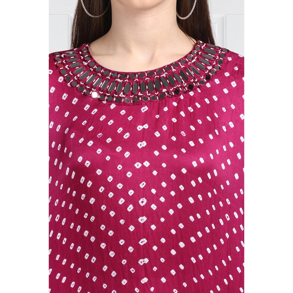 Twenty Nine Pink Bandhani Long Asymmetrical Tunic