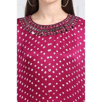 Twenty Nine Pink Bandhani Long Asymmetrical Tunic