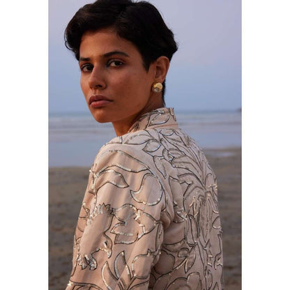 Twinkle Hanspal Hand Embroidered Blazer with Pant (Set of 2)