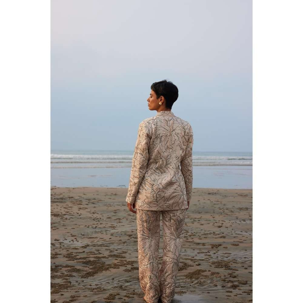 Twinkle Hanspal Hand Embroidered Blazer with Pant (Set of 2)