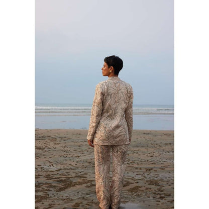 Twinkle Hanspal Hand Embroidered Blazer with Pant (Set of 2)