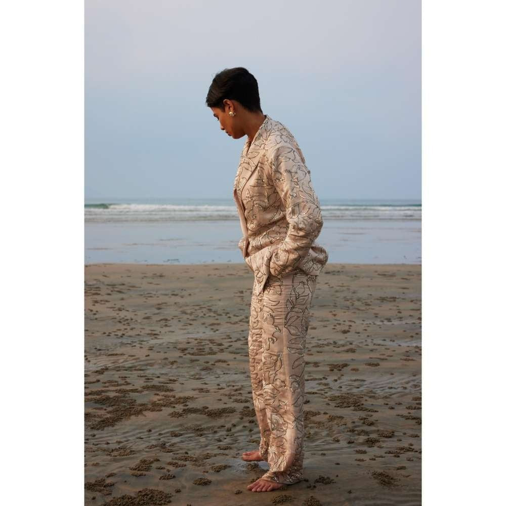 Twinkle Hanspal Hand Embroidered Blazer with Pant (Set of 2)