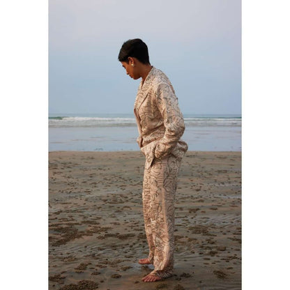 Twinkle Hanspal Hand Embroidered Blazer with Pant (Set of 2)