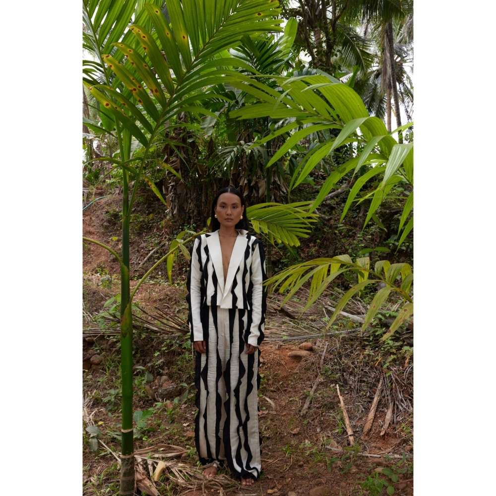 Twinkle Hanspal Blazer with Pant Frills Detailing (Set of 2)