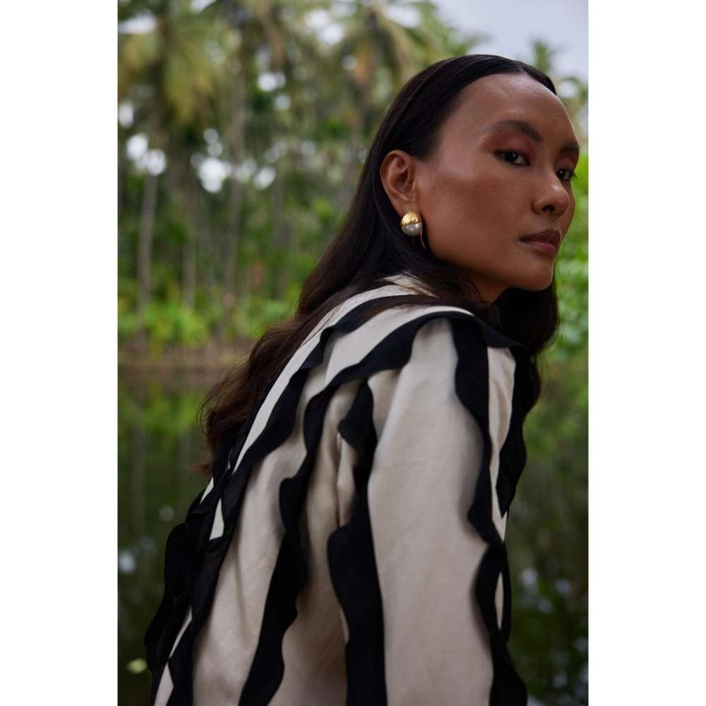 Twinkle Hanspal Blazer with Pant Frills Detailing (Set of 2)