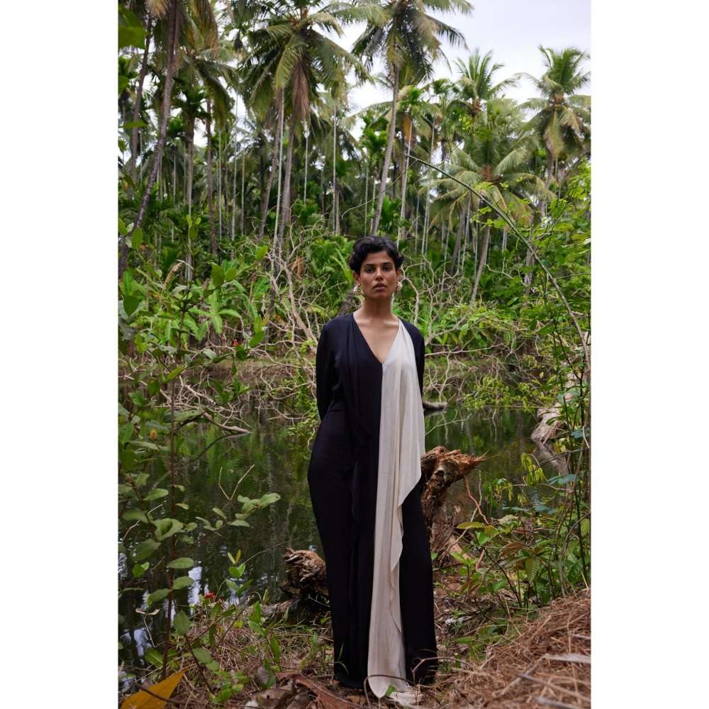 Twinkle Hanspal Colorblocked Dress with Drapes