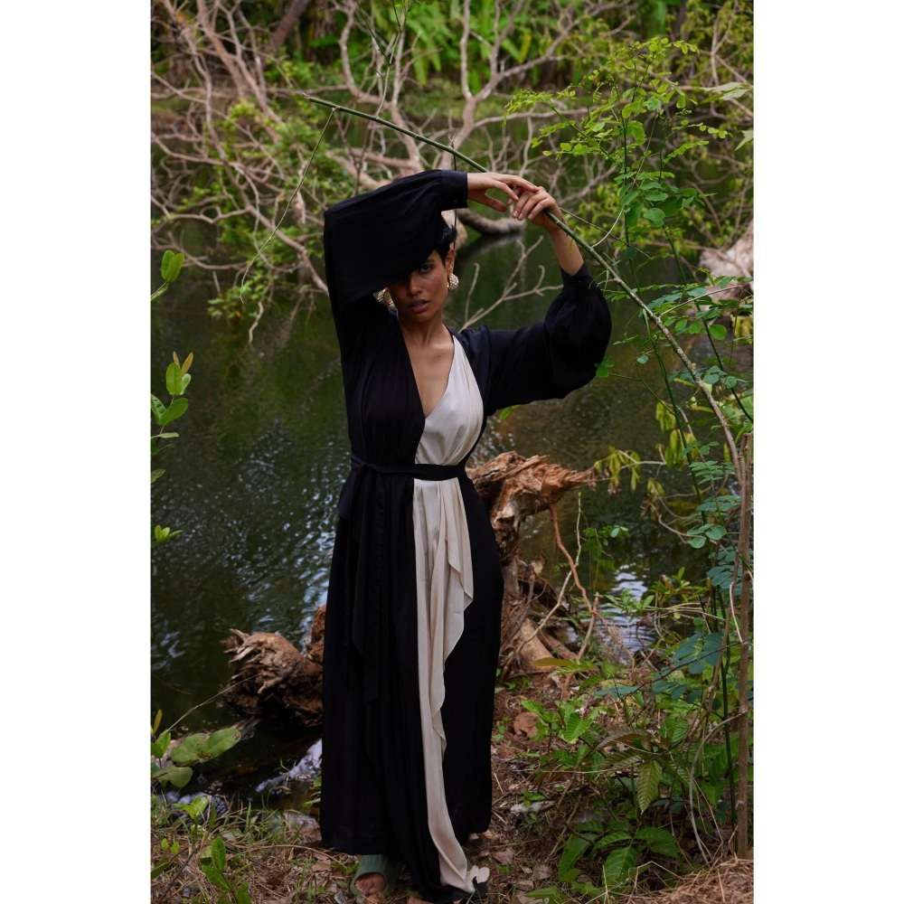 Twinkle Hanspal Colorblocked Dress with Drapes