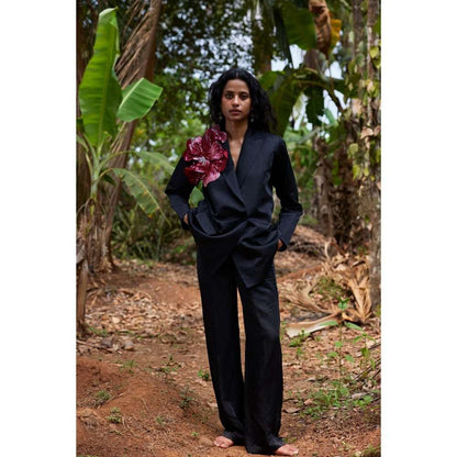 Twinkle Hanspal Blazer and Pant with 3D Flower Detailing (Set of 2)