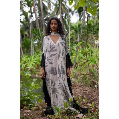 Twinkle Hanspal Printed Boxy Kaftan with Frills