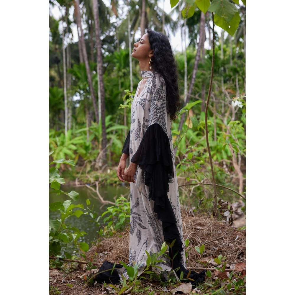 Twinkle Hanspal Printed Boxy Kaftan with Frills