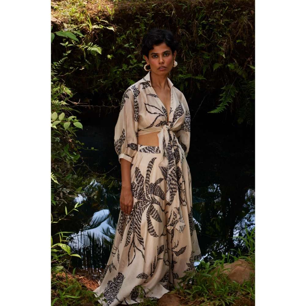 Twinkle Hanspal Tie-Up Cropped Shirt with A Full Circle Skirt (Set of 2)