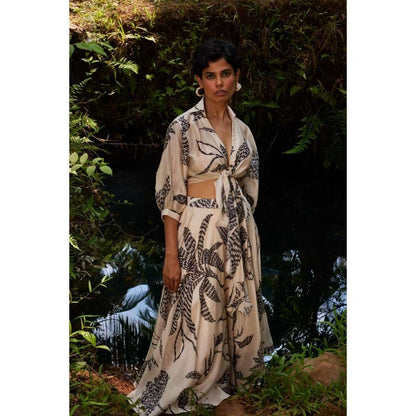 Twinkle Hanspal Tie-Up Cropped Shirt with A Full Circle Skirt (Set of 2)