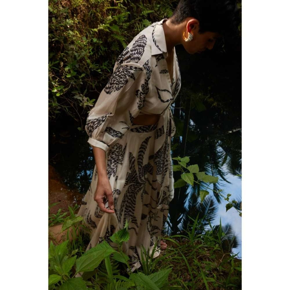 Twinkle Hanspal Tie-Up Cropped Shirt with A Full Circle Skirt (Set of 2)