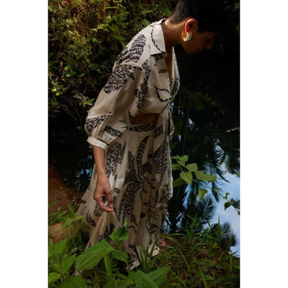 Twinkle Hanspal Tie-Up Cropped Shirt with A Full Circle Skirt (Set of 2)