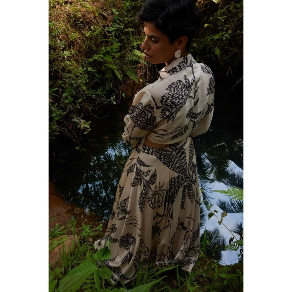 Twinkle Hanspal Tie-Up Cropped Shirt with A Full Circle Skirt (Set of 2)