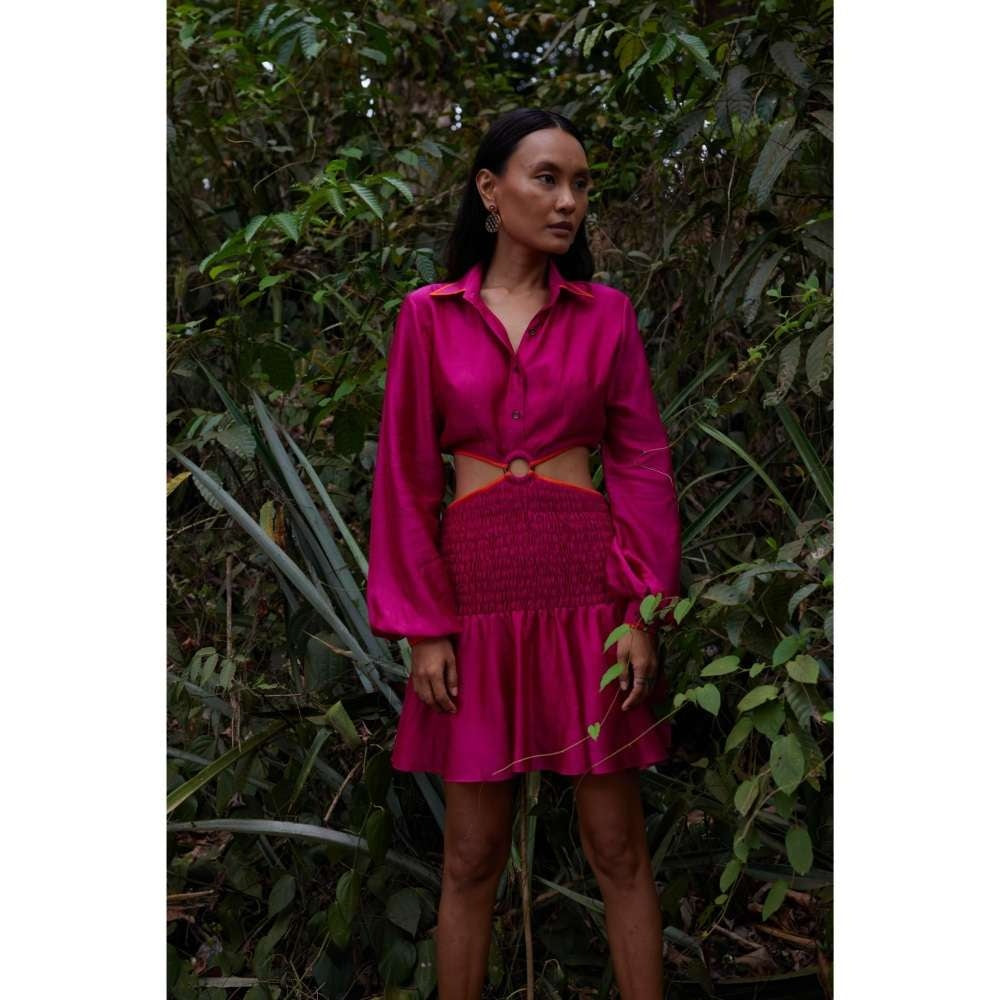 Twinkle Hanspal Cut-Out Mini Dress with Contrast Detailing