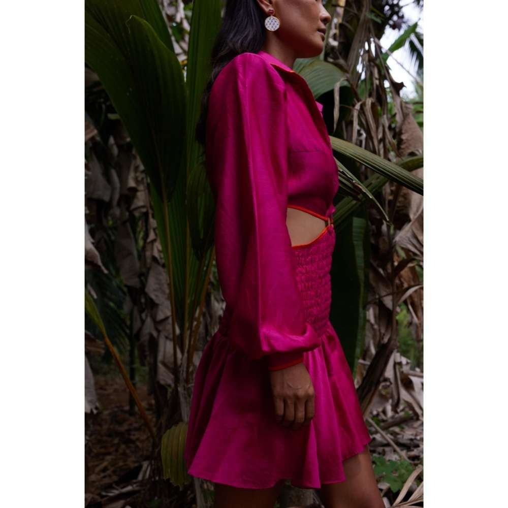 Twinkle Hanspal Cut-Out Mini Dress with Contrast Detailing