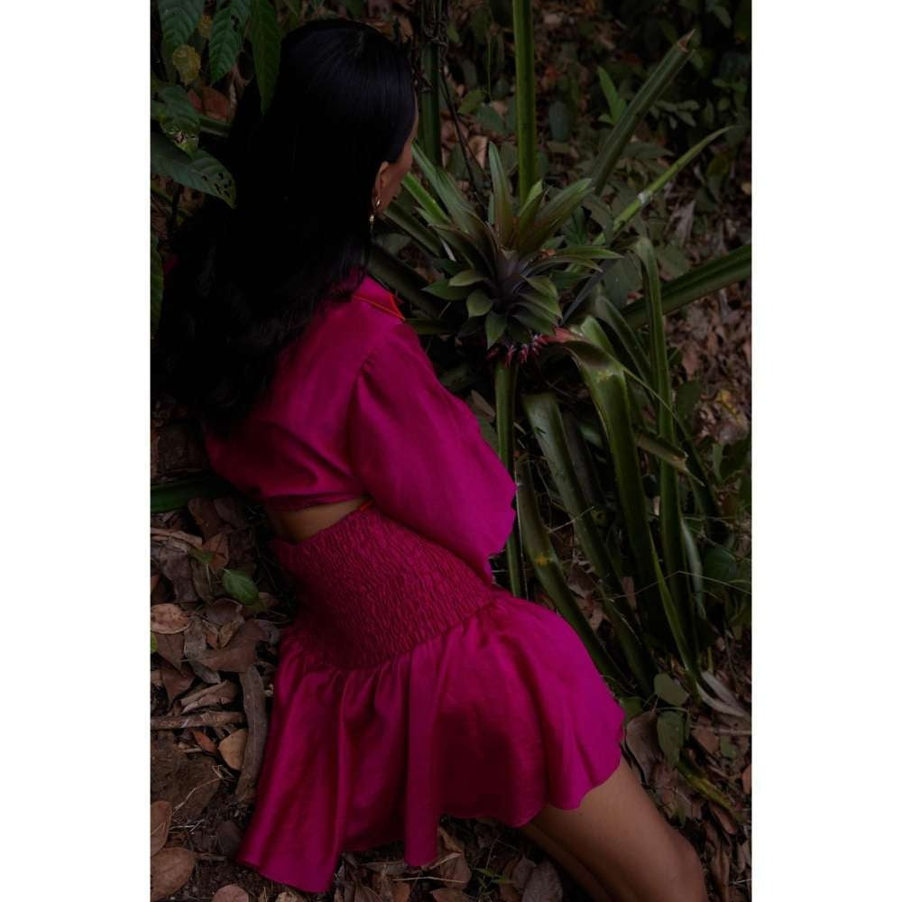 Twinkle Hanspal Cut-Out Mini Dress with Contrast Detailing