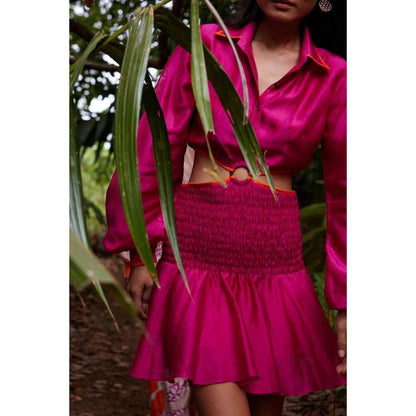 Twinkle Hanspal Cut-Out Mini Dress with Contrast Detailing