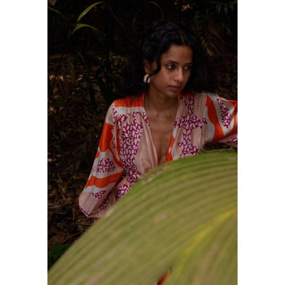 Twinkle Hanspal Printed Tie-Up Jumpsuit with Knotted Front