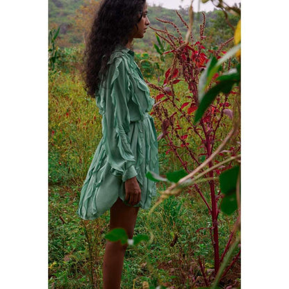 Twinkle Hanspal Shirt Dress with Frills Detailing