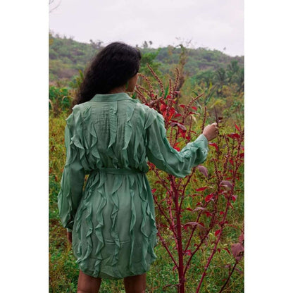 Twinkle Hanspal Shirt Dress with Frills Detailing