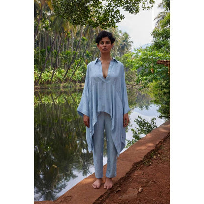 Twinkle Hanspal Hand Embroidered Drape Shirt and Pant (Set of 2)