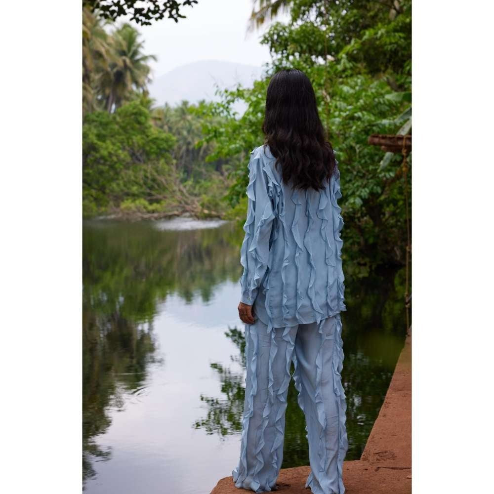 Twinkle Hanspal Shirt and Pant with Frills Details (Set of 2)