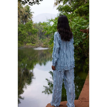 Twinkle Hanspal Shirt and Pant with Frills Details (Set of 2)