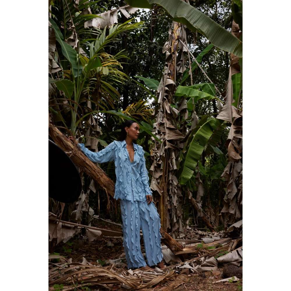 Twinkle Hanspal Shirt and Pant with Frills Details (Set of 2)