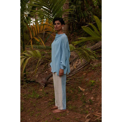 Twinkle Hanspal Scarf Shirt with Drapes