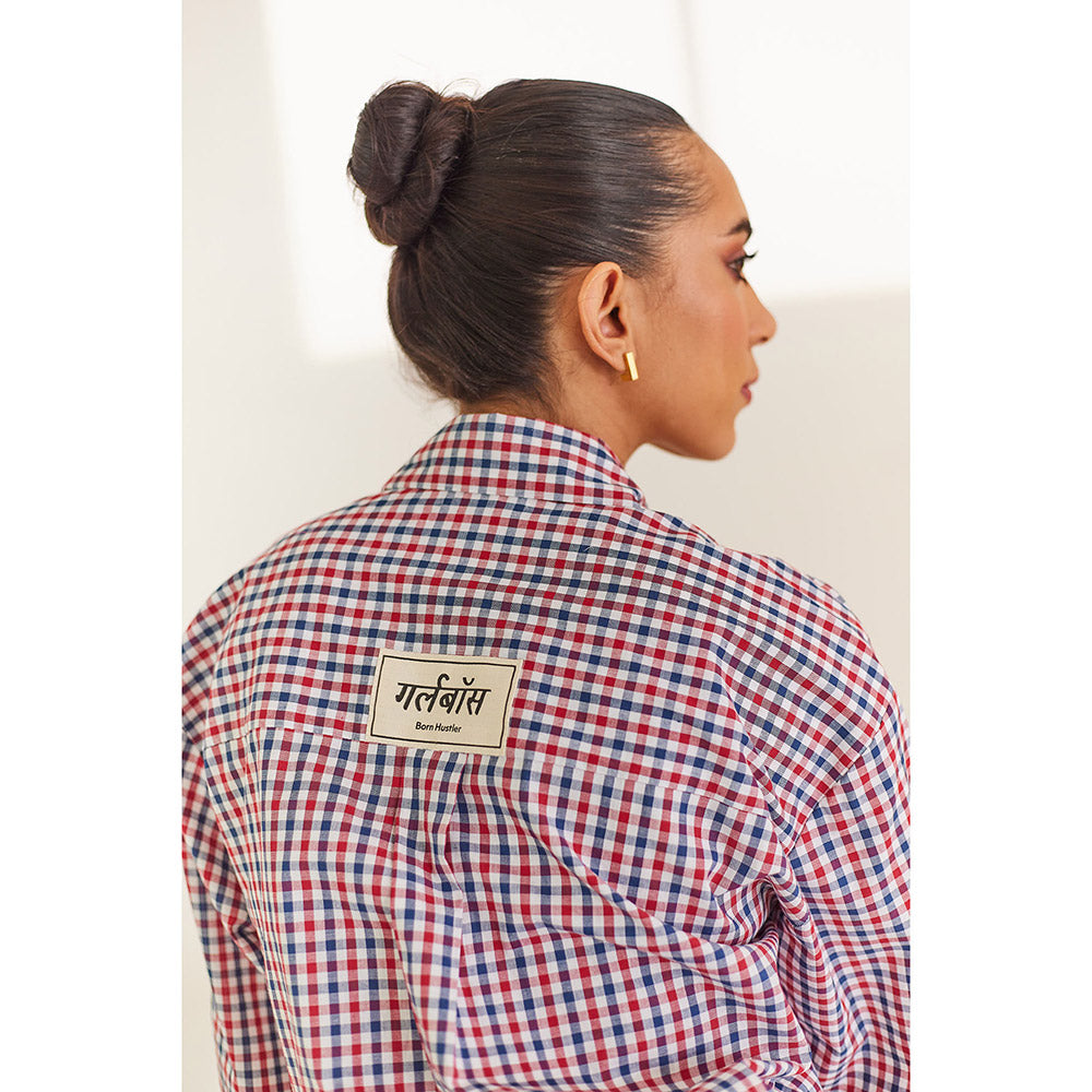 Urban Suburban Multi-Color Cropped Checkered Shirt with Detail