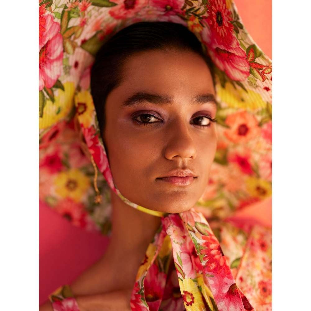 Uri by Mrunalini Rao Gardenia Multi-Color Saree with Unstitched Blouse