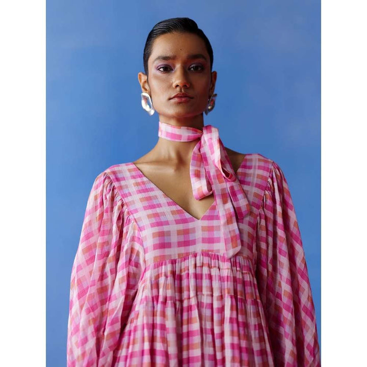 Uri by Mrunalini Rao Cassia Pink Maxi Dress (Set of 2)