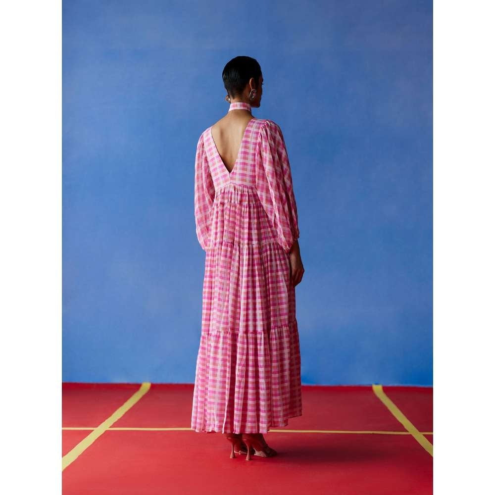 Uri by Mrunalini Rao Cassia Pink Maxi Dress (Set of 2)