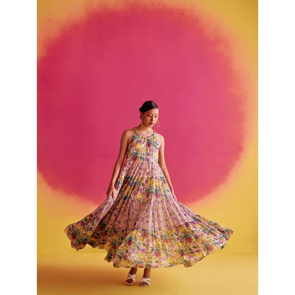 Pink Pure Silk Embroidered Anarkali Set Design by Mrunalini Rao at Pernia's  Pop Up Shop 2024