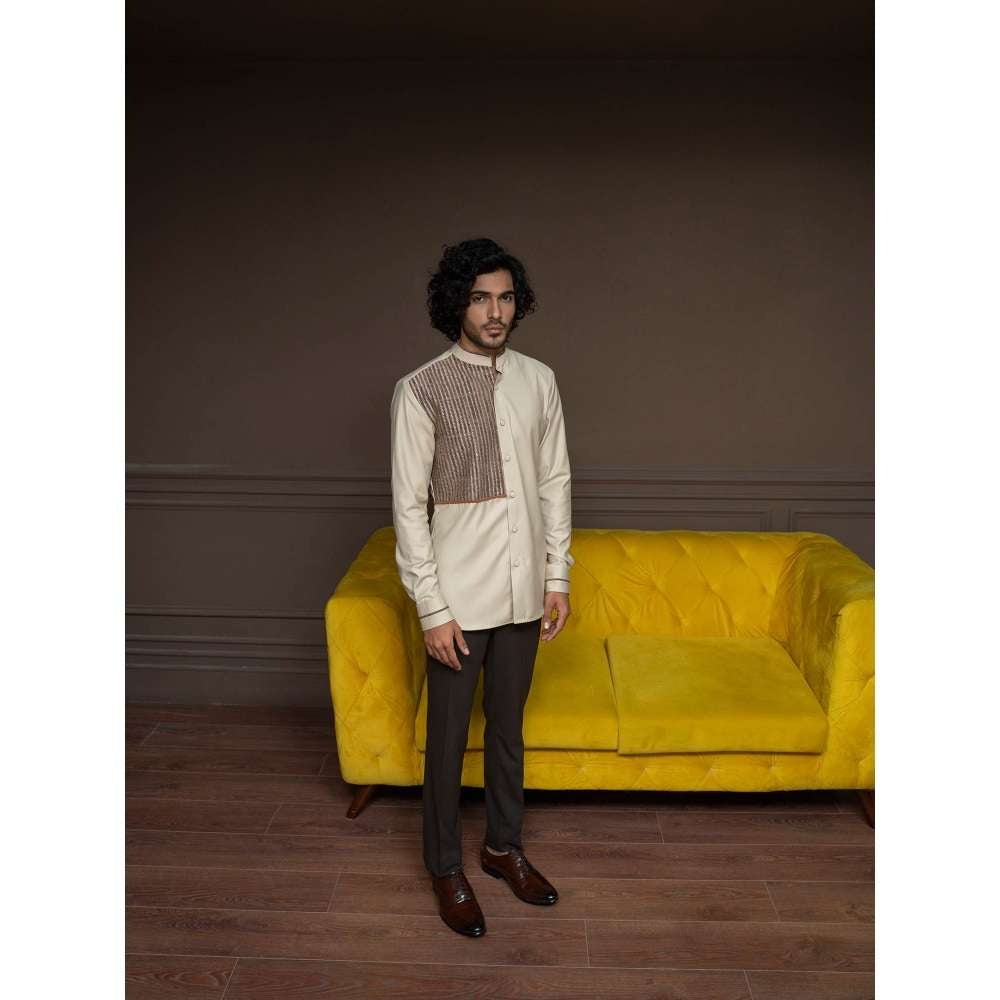Varun Chakkilam British Taupe Patch Shirt