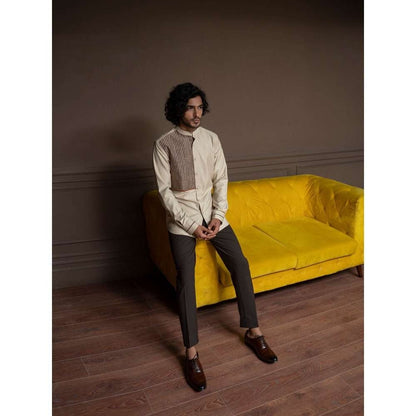 Varun Chakkilam British Taupe Patch Shirt