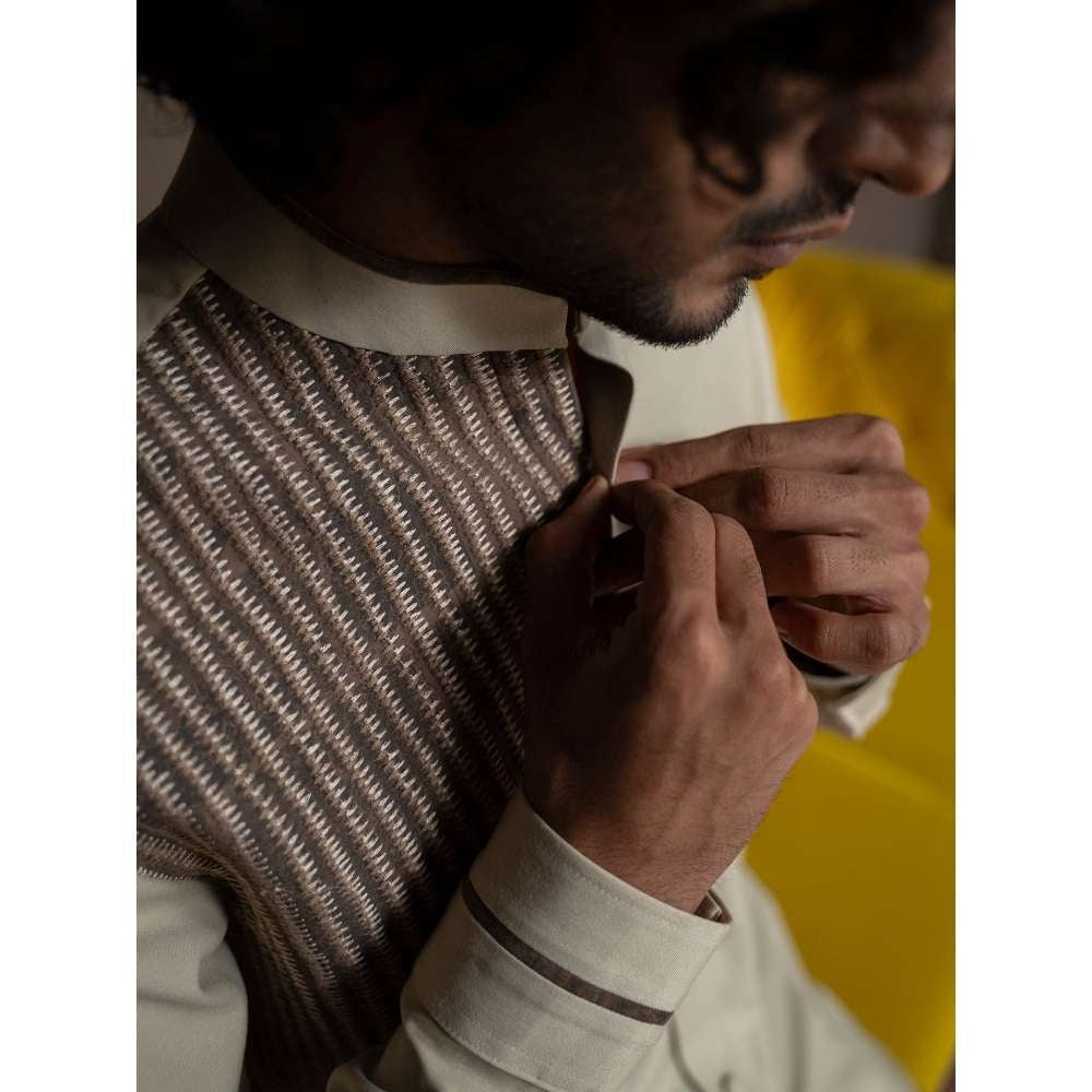 Varun Chakkilam British Taupe Patch Shirt