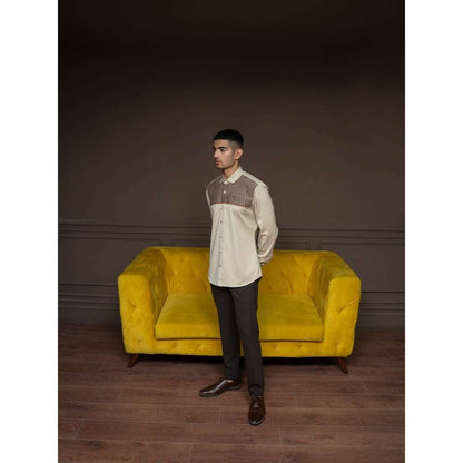 Varun Chakkilam British Taupe Patch Cross Shirt