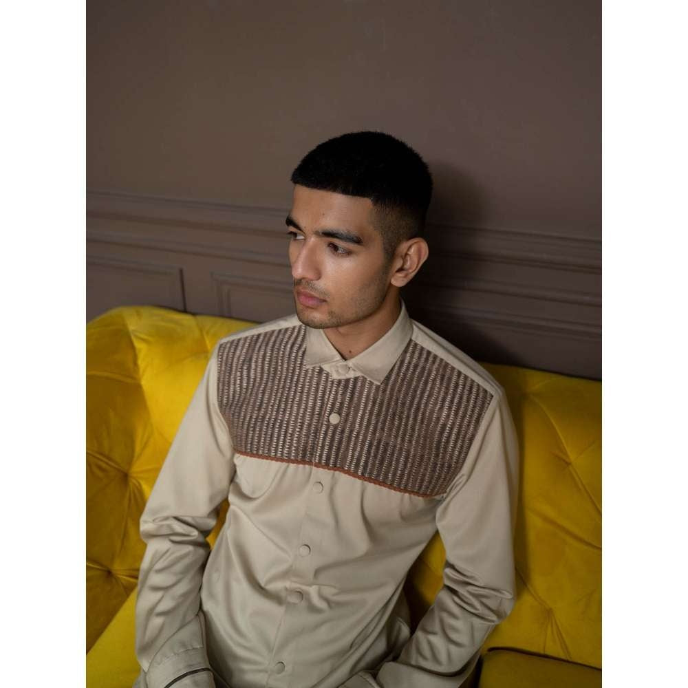 Varun Chakkilam British Taupe Patch Cross Shirt
