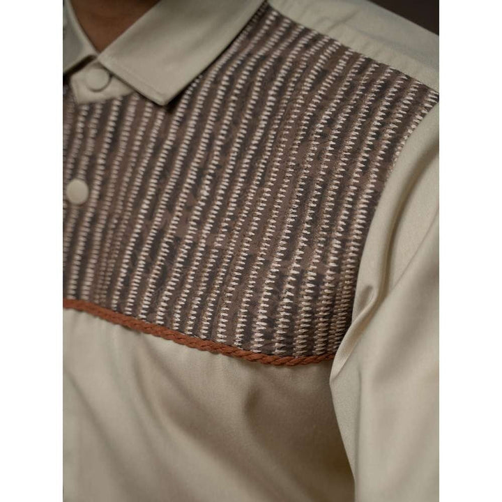 Varun Chakkilam British Taupe Patch Cross Shirt