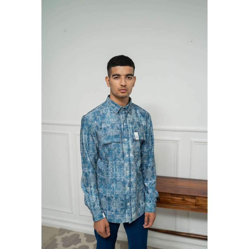 Varun Chakkilam Reverie Blue Distressed Shirt