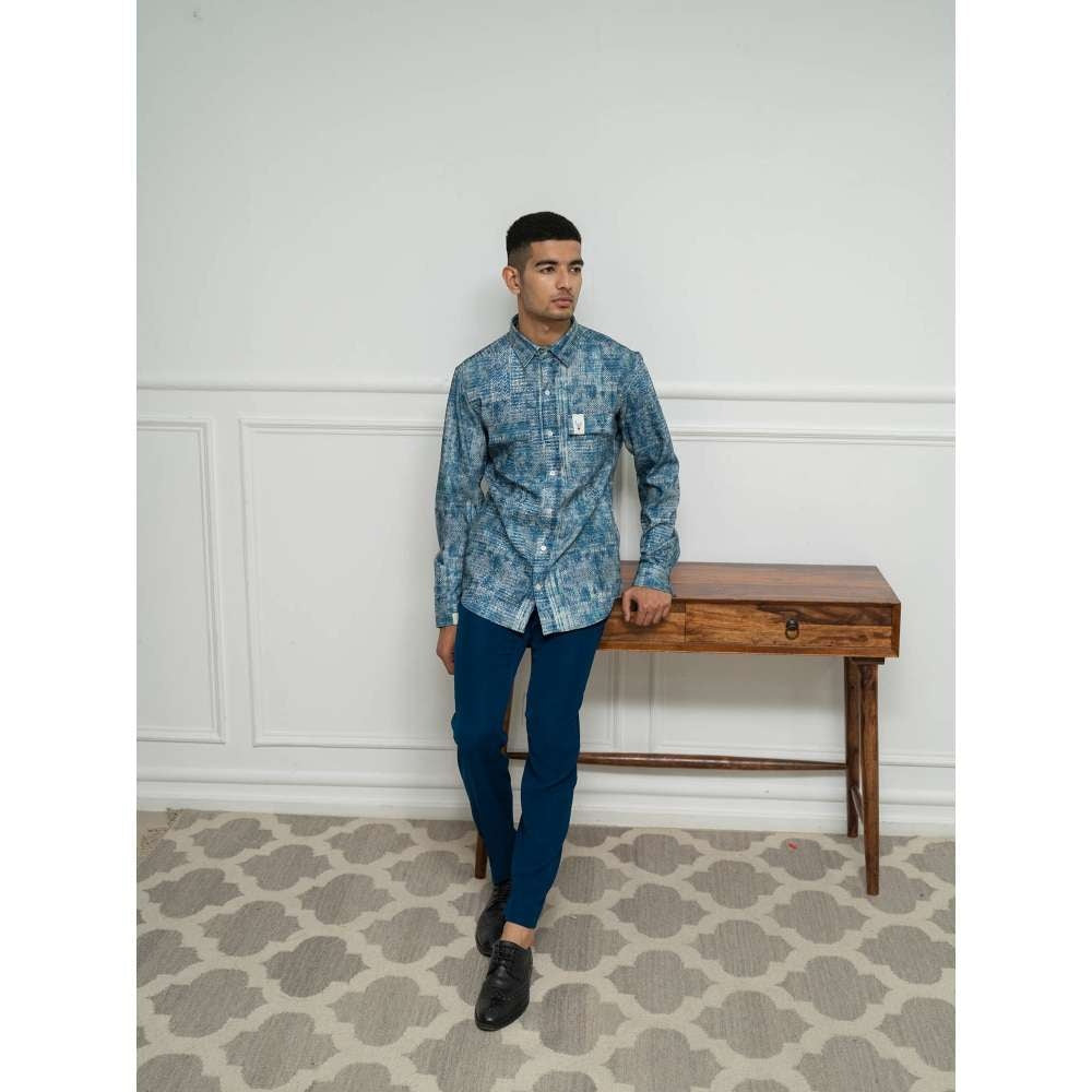 Varun Chakkilam Reverie Blue Distressed Shirt