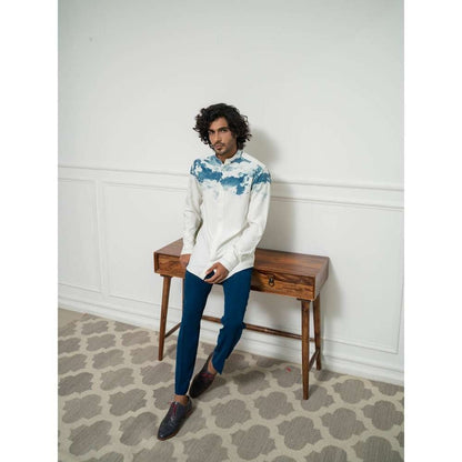 Varun Chakkilam White and Reverie Blue Smog Shirt