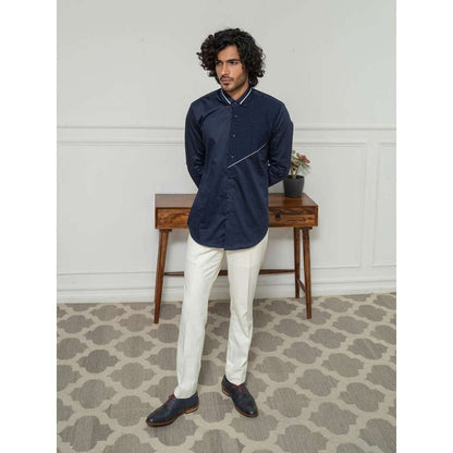 Varun Chakkilam Sundown Navy Blue Streak Shirt